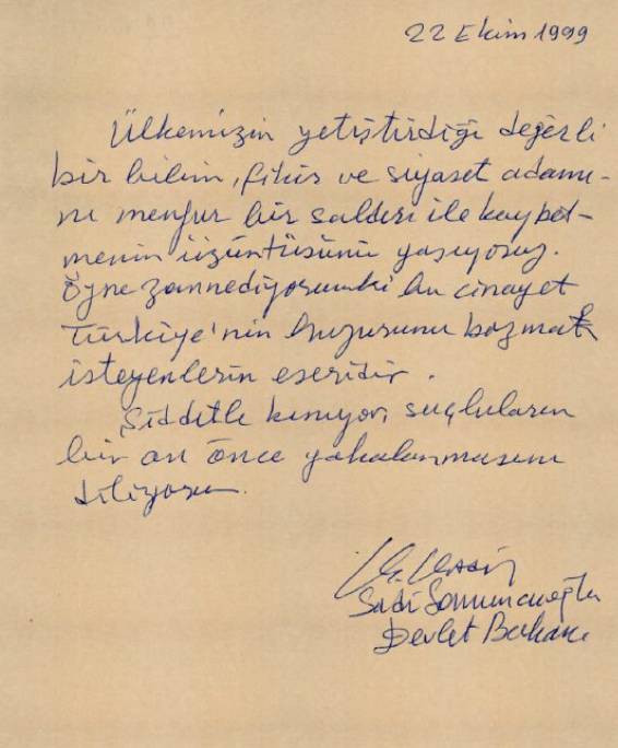 Ahmet Taner Kışlalı'nın ölümünün 23. yılı: Dönemin siyasilerinin el yazılarıyla Kışlalı mesajları 9